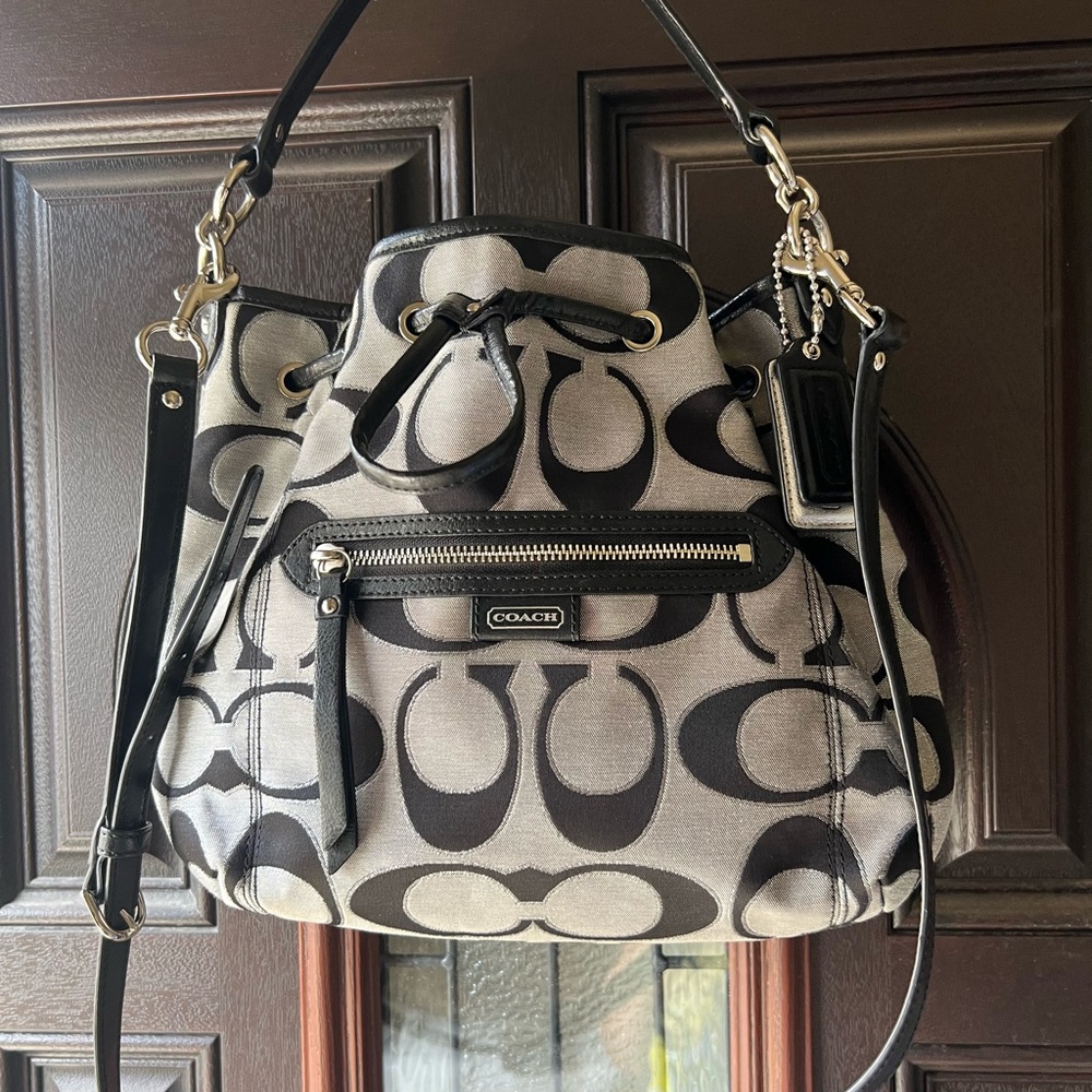 Coach Monogram Drawstring Shoulder Bag